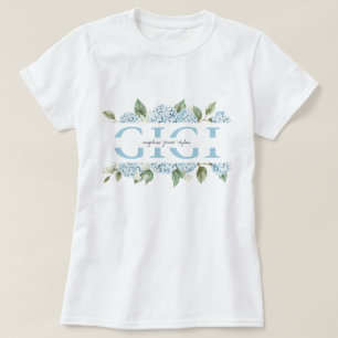Camiseta Hortensias Azules Regalos Nombres de Nietos Gigi
