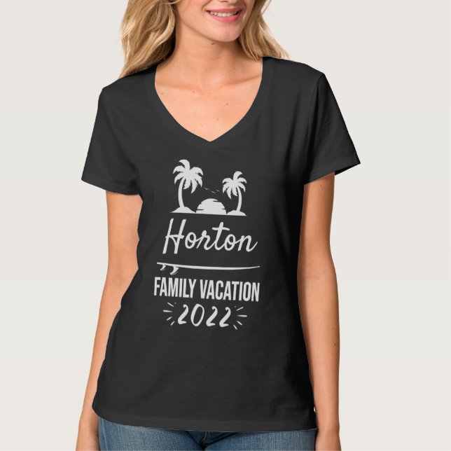 Camiseta Horton Family Vacation Tropical Group Trip Beach (Anverso)