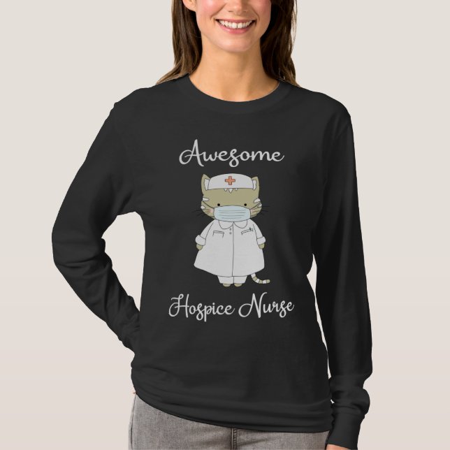 Camiseta Hospice Nurse  Nurses Graduation Awesome Nurse Cat (Anverso)