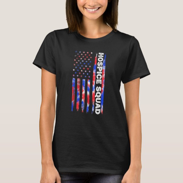Camiseta Hospice Squad Nurse Tie Dye American Flag 4th Of J (Anverso)