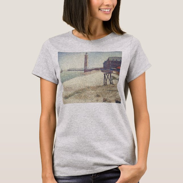 Camiseta Hospicio y faro, Honfleur de Georges Seurat (Anverso)