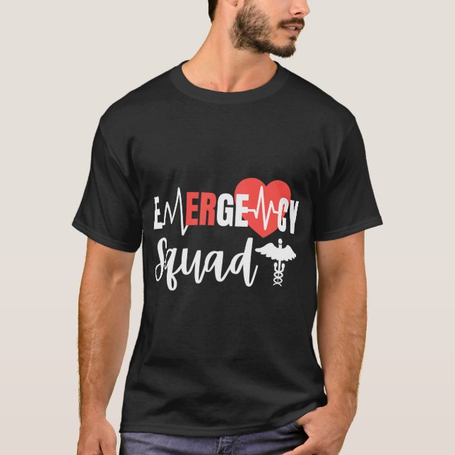Camiseta Hospital De Sala De Emergencia De Escuadrón De Eme (Anverso)