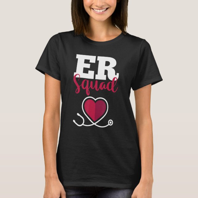 Camiseta Hospital Nurse Crew Emergency Room Nursing  RN  ER (Anverso)