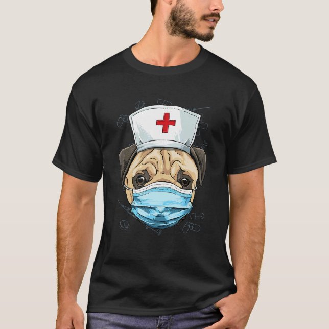 Camiseta Hospital Pug ER Nurse LPN RN Nurse Life Puppy Pug  (Anverso)
