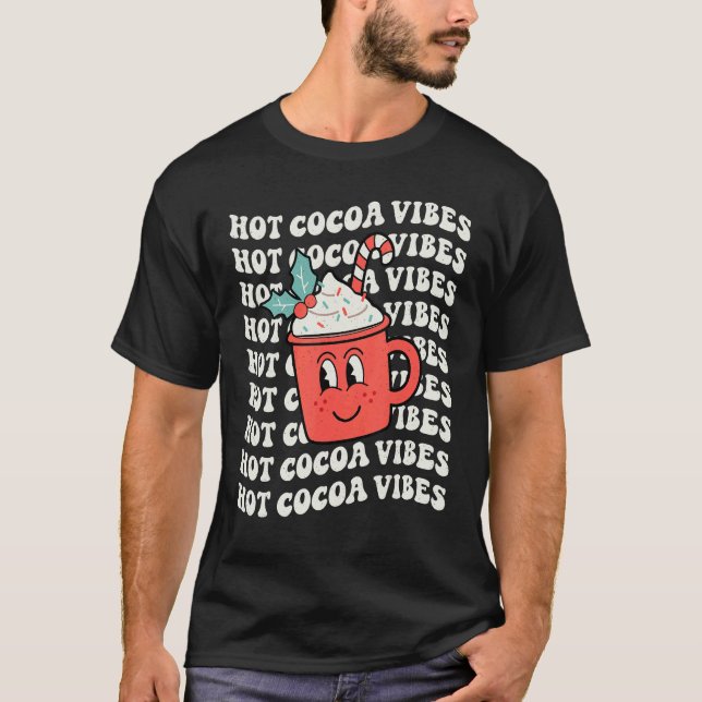 Camiseta Hot Cocoa Vibes Retro Christmas Peppermint Hot Cho (Anverso)