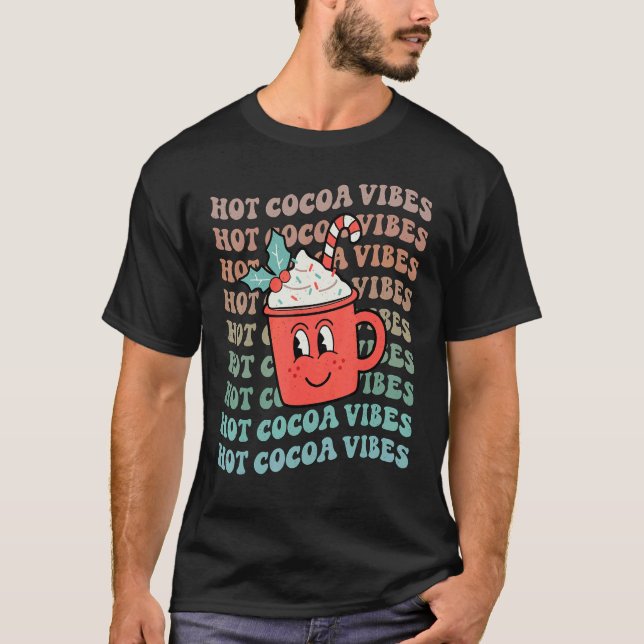 Camiseta Hot Cocoa Vibes Retro Christmas Peppermint Hot Cho (Anverso)