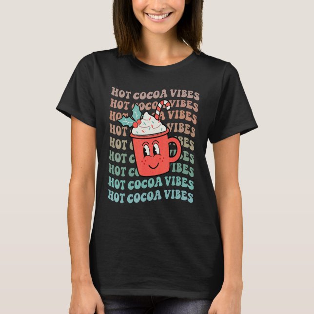 Camiseta Hot Cocoa Vibes Retro Christmas Peppermint Hot Cho (Anverso)