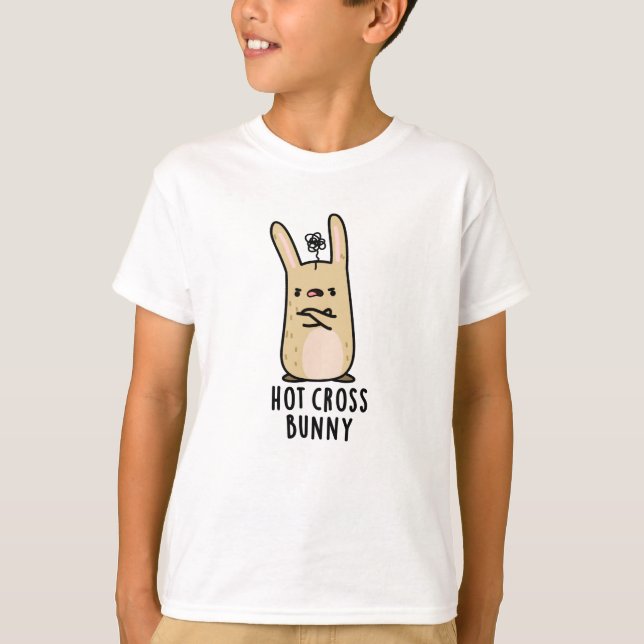 Camiseta Hot Cross Bunny Gracioso Conejo Angry Pun (Anverso)