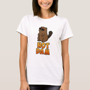 Camiseta Hot Dam Funny Guay Beaver Pun