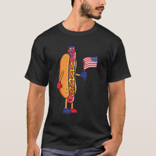 Camiseta Hot dog 4 of July Gafas de sol Patr Bandera Americ