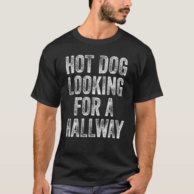 Camiseta Hot Dog está buscando un fan de la comida rápida p (Anverso)