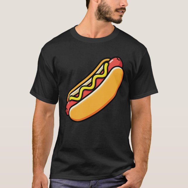 Camiseta Hot Dog Funny Snack Illustration (Anverso)