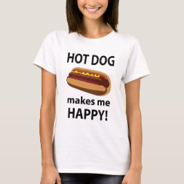 Camiseta Hot Dog Me Hace Feliz Hot Dog