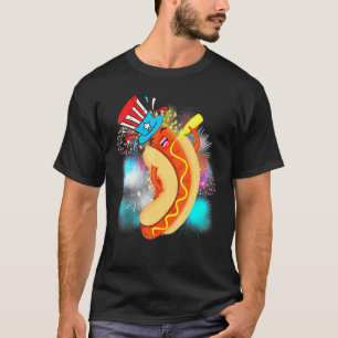 Camiseta Hot Dog Patriotic 4 de julio Alimentos Fuegos arti