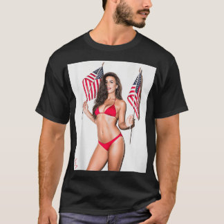 Camiseta Hot Girl on  for Men  Sey Latina Patriotic US Flag