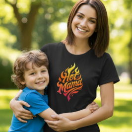 Camiseta Hot Mama Moda Camiseta Gráfica para Mujer