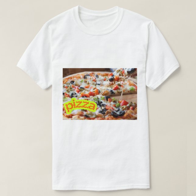 Camiseta Hot Pizza Photo - Real Steaming Food Image (Diseño del anverso)