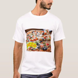 Camiseta Hot Pizza Photo - Real Steaming Food Image