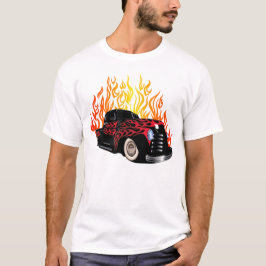 Camiseta hot rod ancienne voiture garage flamme vintage feu