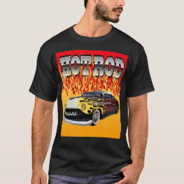 Camiseta hot rod flamme brule feu voiture by hipster skulls