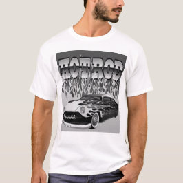 Camiseta hot rod flamme brule feu voiture by hipster skulls