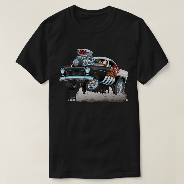 Camiseta Hot Rod Usa Funny Classic Muscle Car Personalizado (Diseño del anverso)