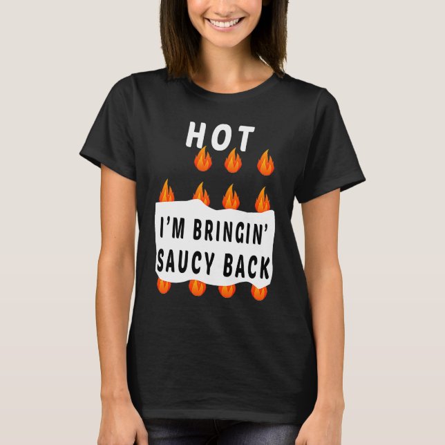 Camiseta HOT SAUCES I'm Bringin' Saucy back Group Halloween (Anverso)