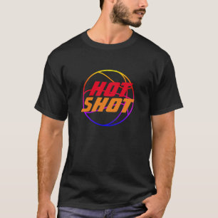 Camiseta Hot Shot   Cita de básquetbol con texto azul