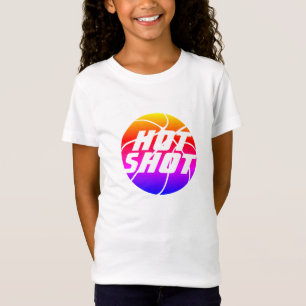 Camiseta Hot Shot   Cita de básquetbol con texto blanco