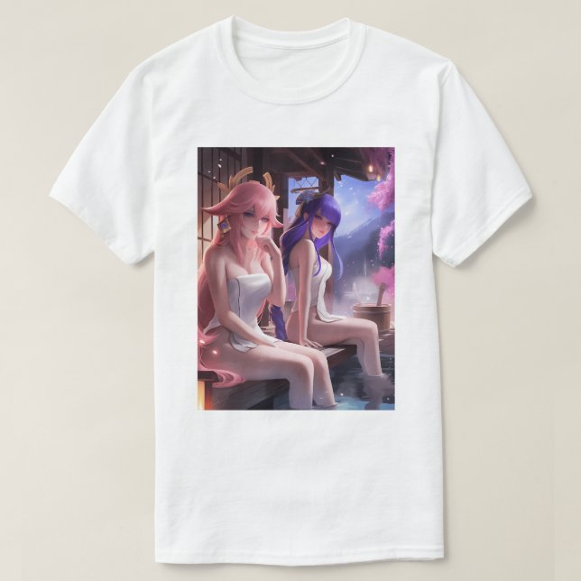 Camiseta Hot Spring Raiden Shogun Y Yae Miko 119 (Diseño del anverso)
