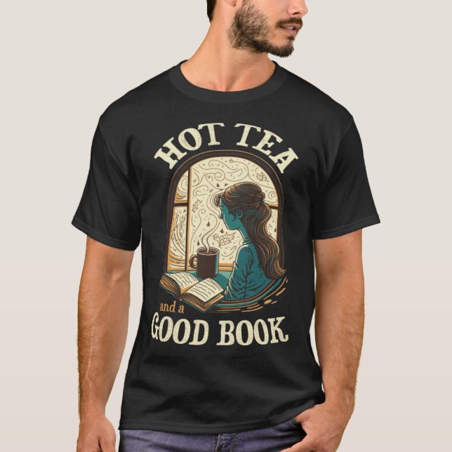 Camiseta Hot Tea and a Good Book Reader Drinking Window Cal (Anverso)
