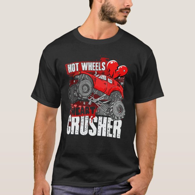 Camiseta Hot Wheel Valentines Day Hearts Crusher Monster Tr (Anverso)