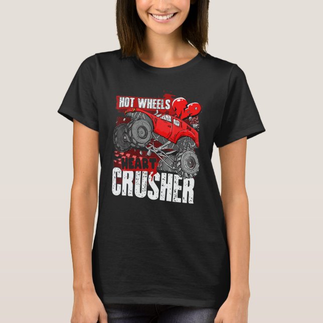 Camiseta Hot Wheel Valentines Day Hearts Crusher Monster Tr (Anverso)