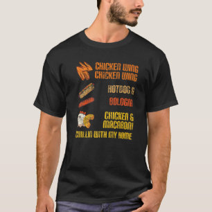 Camiseta Hotdog Bicken Wing Bologna Chicken Macaroni Food