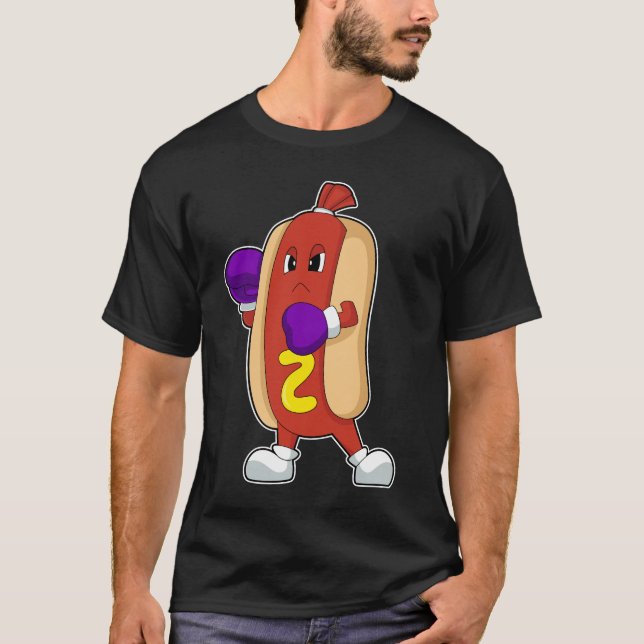 Camiseta Hotdog Boxer Guantes de boxeo Boxeo (Anverso)