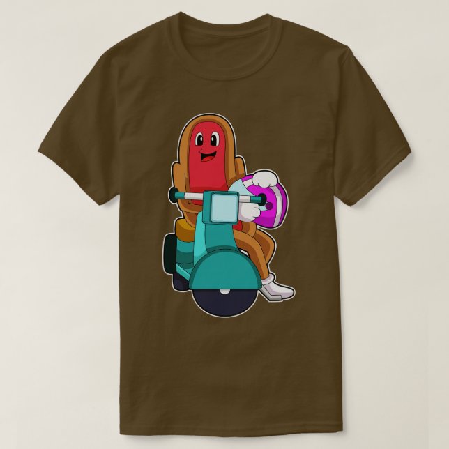 Camiseta Hotdog como ciclista con Scooter (Diseño del anverso)