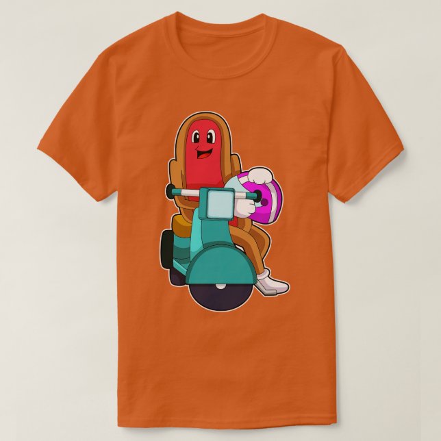 Camiseta Hotdog como ciclista con Scooter (Diseño del anverso)