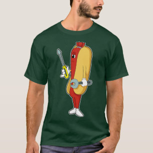 Camiseta Hotdog Como Mecánica Con Herramienta