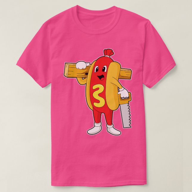 Camiseta Hotdog como penter con Saw Wood (Diseño del anverso)