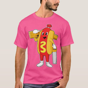 Camiseta Hotdog como penter con Saw Wood