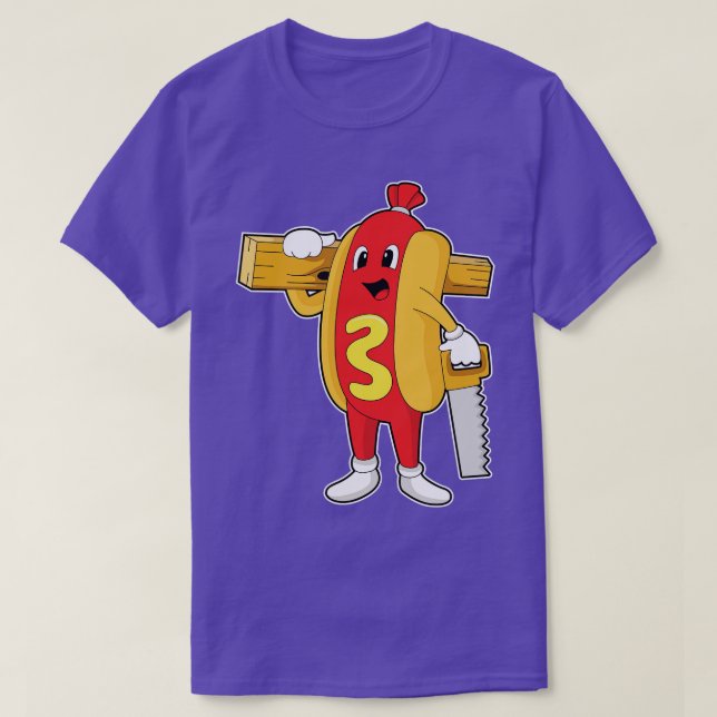 Camiseta Hotdog como penter con Saw Wood (Diseño del anverso)