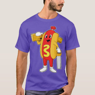 Camiseta Hotdog como penter con Saw Wood