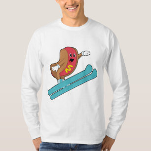 Camiseta Hotdog como saltador de esquí con Ski.PNG