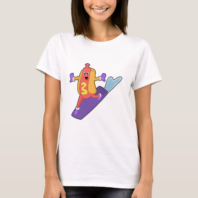 Camiseta Hotdog como snowboarder con Sonowboard (Anverso)