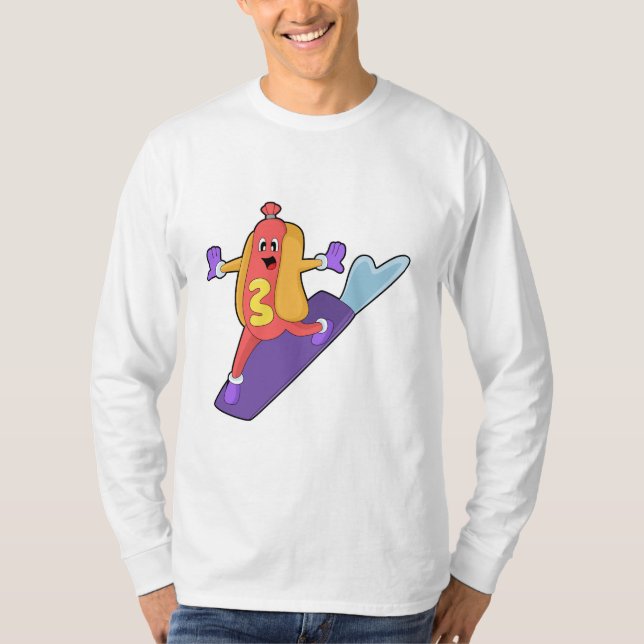 Camiseta Hotdog como snowboarder con Sonowboard (Anverso)