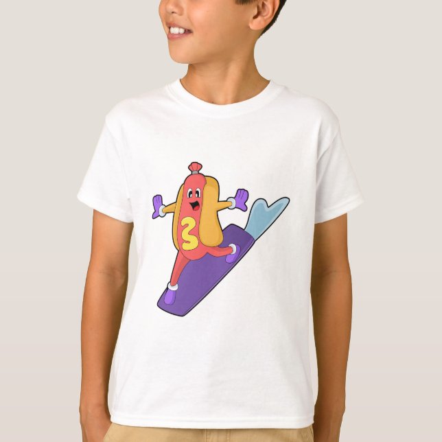 Camiseta Hotdog como snowboarder con Sonowboard (Anverso)