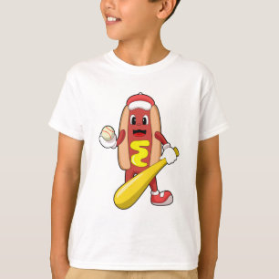 Camiseta Hotdog de Béisbol con bate de béisbol
