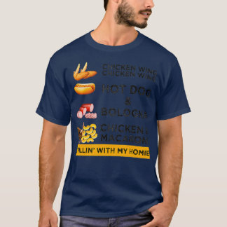 Camiseta Hotdog de pollo Wing Wing y hombres de Bolonia