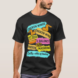 Camiseta Hotdog de pollo Wing Wing y hombres de Bolonia