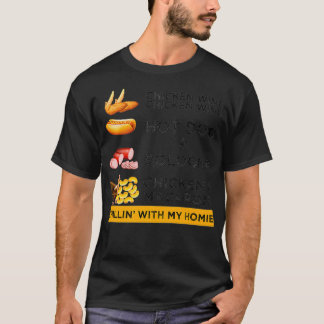Camiseta Hotdog de pollo Wing Wing y hombres de Bolonia